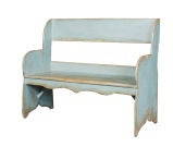 Blue Painted Pine Bench