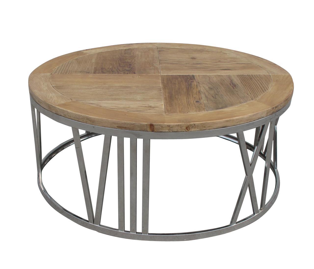 Round Stainless Steel Coffee Table For Sale