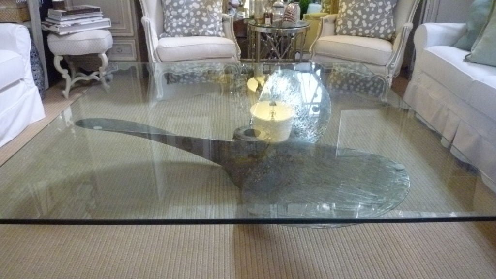 Antique Ship Propeller Coffee Table In Good Condition In Bridgehampton, NY