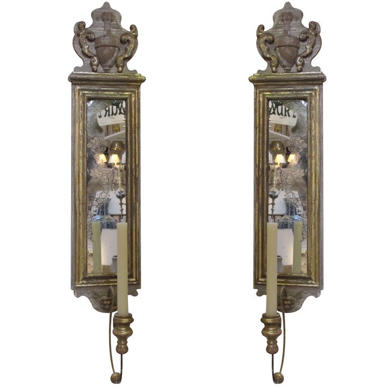 Pair Italian 19th C Wall Sconces For Sale