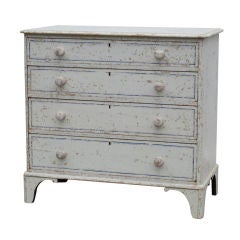 Blue and White Painted Chest Of Drawers
