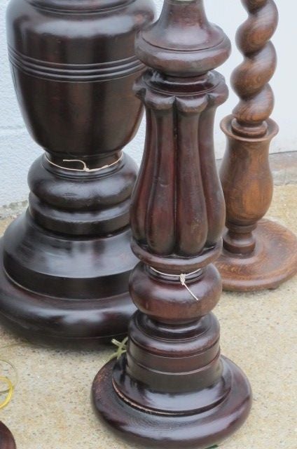 Oak English Table Lamps For Sale