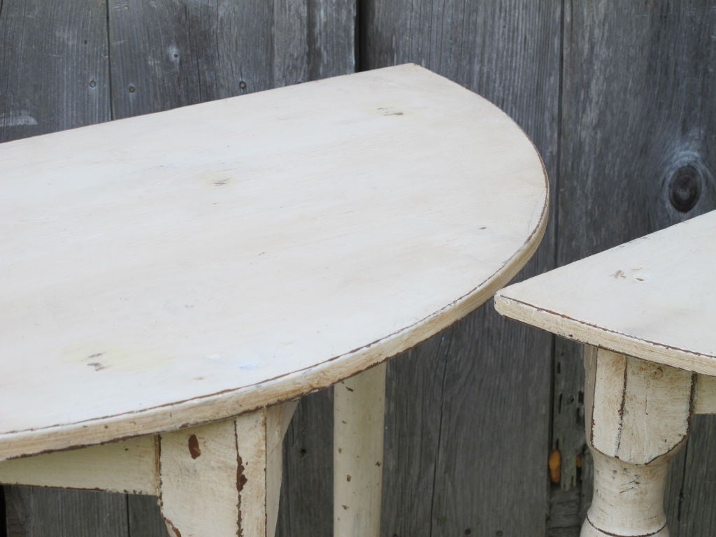 20th Century Pair of Demi Lune Tables For Sale