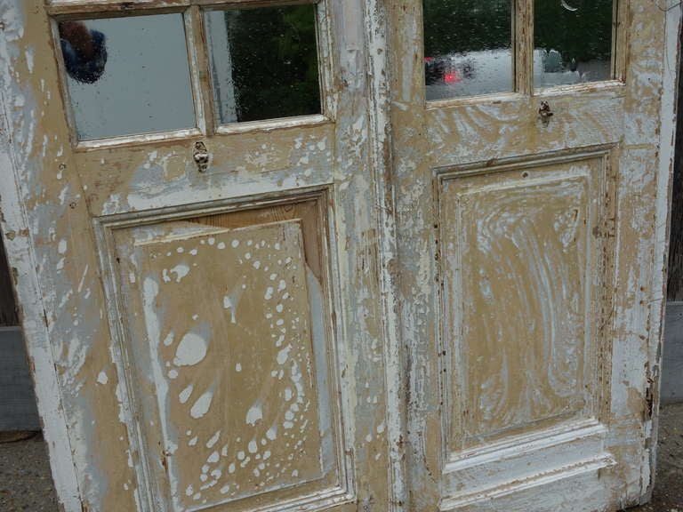 Mirrored Primitive Painted Wood Door For Sale 4