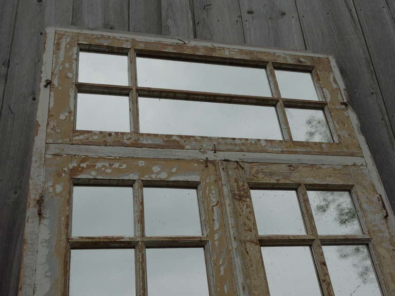 Mirrored Primitive Painted Wood Door For Sale 5