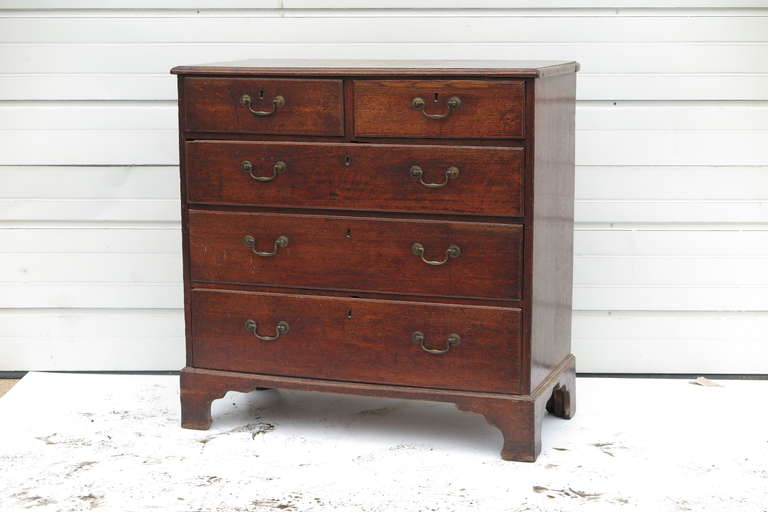 Georgian Style Oak Dresser with original brass hardware. Nice color and condition