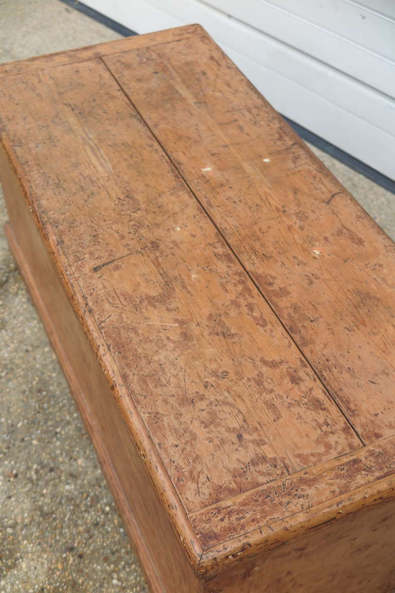 English Pine Trunk In Good Condition For Sale In Bridgehampton, NY