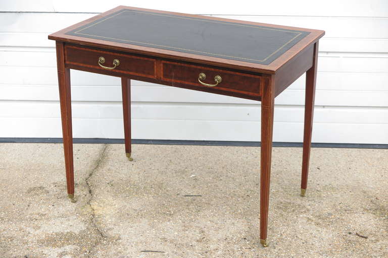 British English Leather Top Desk For Sale