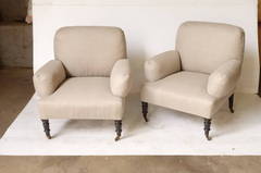 Single Club Chair in Linen