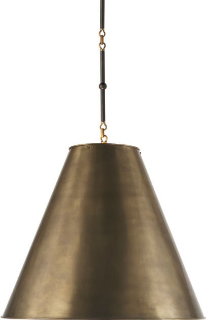 Contemporary Pendant Light with Large Conical Shade For Sale