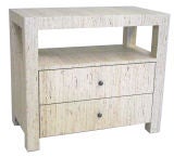 Grasscloth Covered Side Table