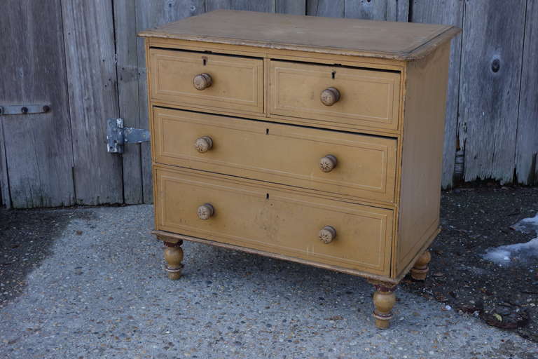 An original Heal & Sons, chest of drawers in original painted finish, 
England, circa 1900