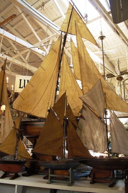 We carry a selection of Victorian Pond Yachts, with full rigging and later made stands for display. Sold separately, prices vary from $1,450 to $12,500.