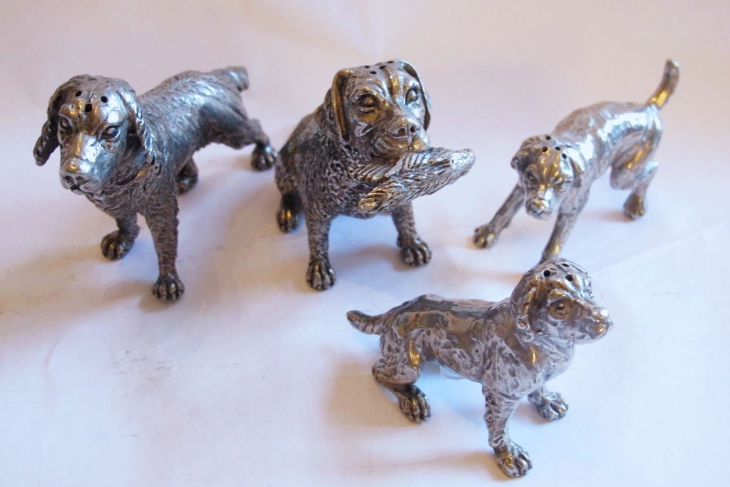 Charming decoration for your table. Salt and Pepper shakers, in Pewter. large or small spaniels. perfect holiday gifts. Sold as pairs. smll $90, large $204