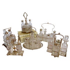 Glass & Silver Condiments Sets