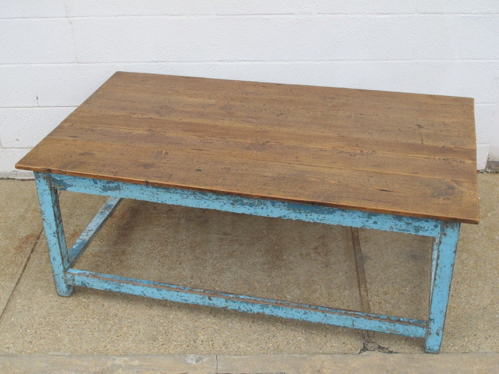 20th Century Low Painted Table with natural top