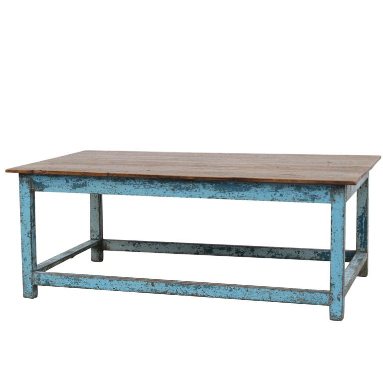 Low Painted Table with natural top