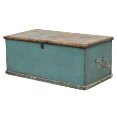 English painted pine trunk