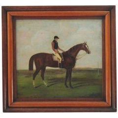 Used English 19th C Portrait of Horse & Jockey
