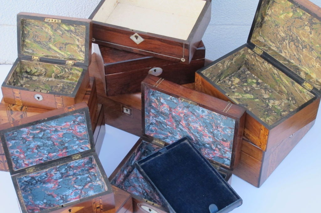 19th Century English Marquetry Boxes For Sale