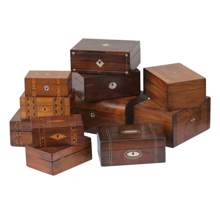 English Marquetry Boxes For Sale