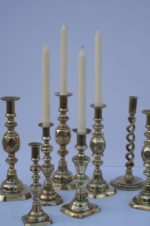 Victorian Brass Candlesticks 1