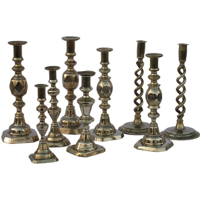 Victorian Brass Candlesticks
