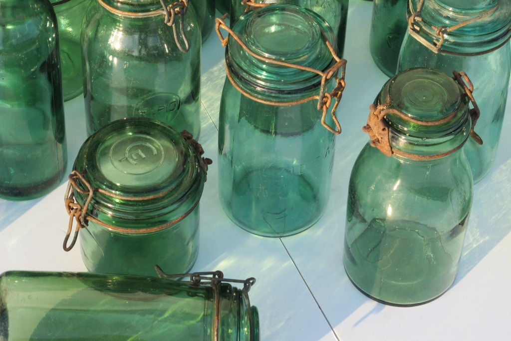 Glass French preserving jars For Sale