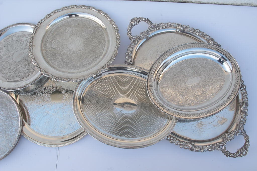 Mid-20th Century Silverplated trays For Sale