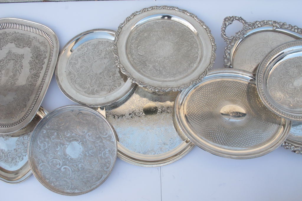Silver Plate Silverplated trays For Sale