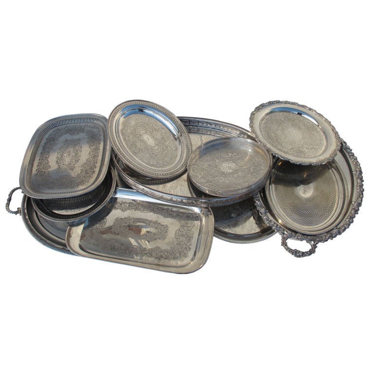 Silverplated trays For Sale