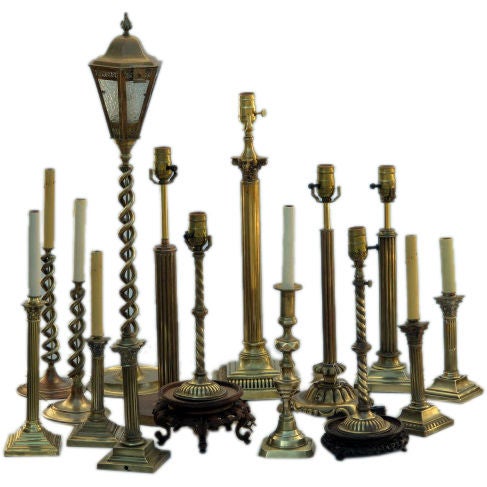 Brass Candlestick Lamps For Sale