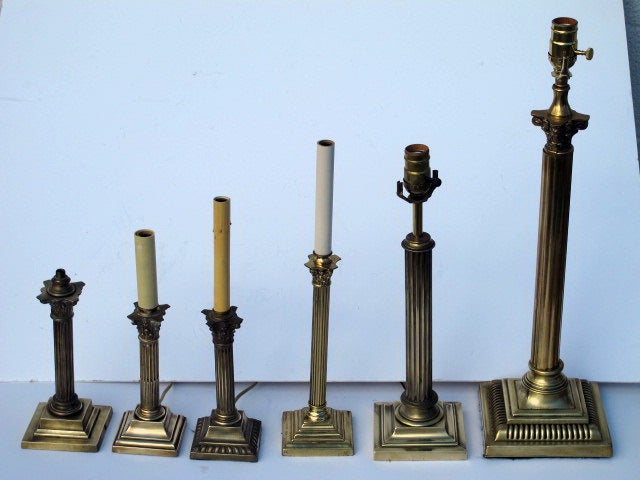 Brass Candlestick Lamps In Good Condition For Sale In Bridgehampton, NY
