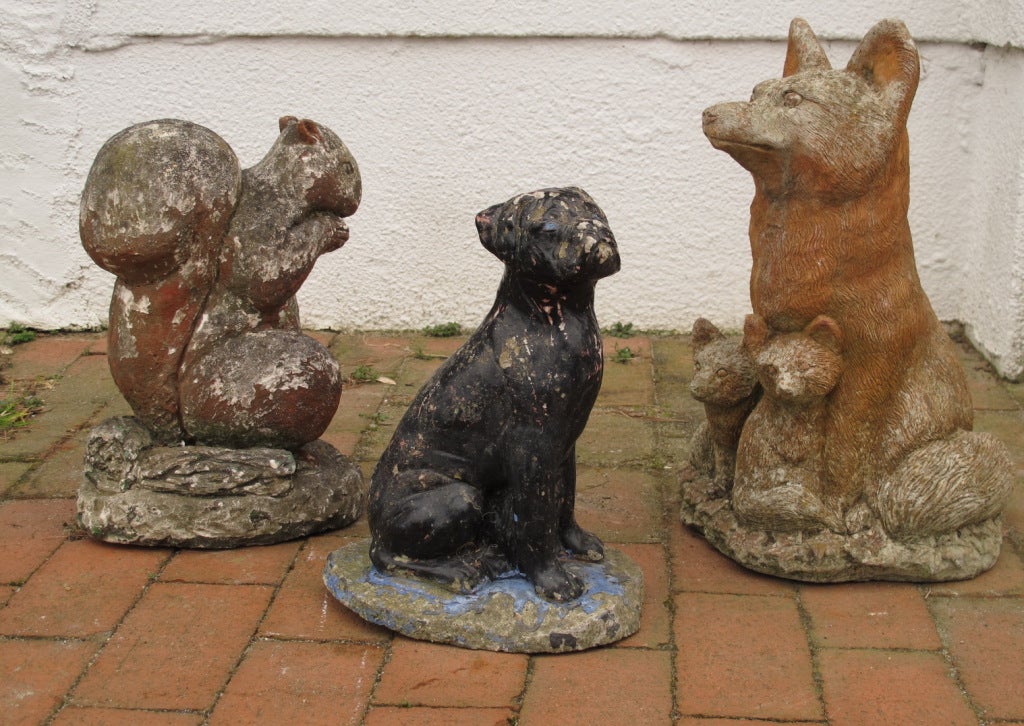 Mid-20th Century Collection of Stone Animals For Sale