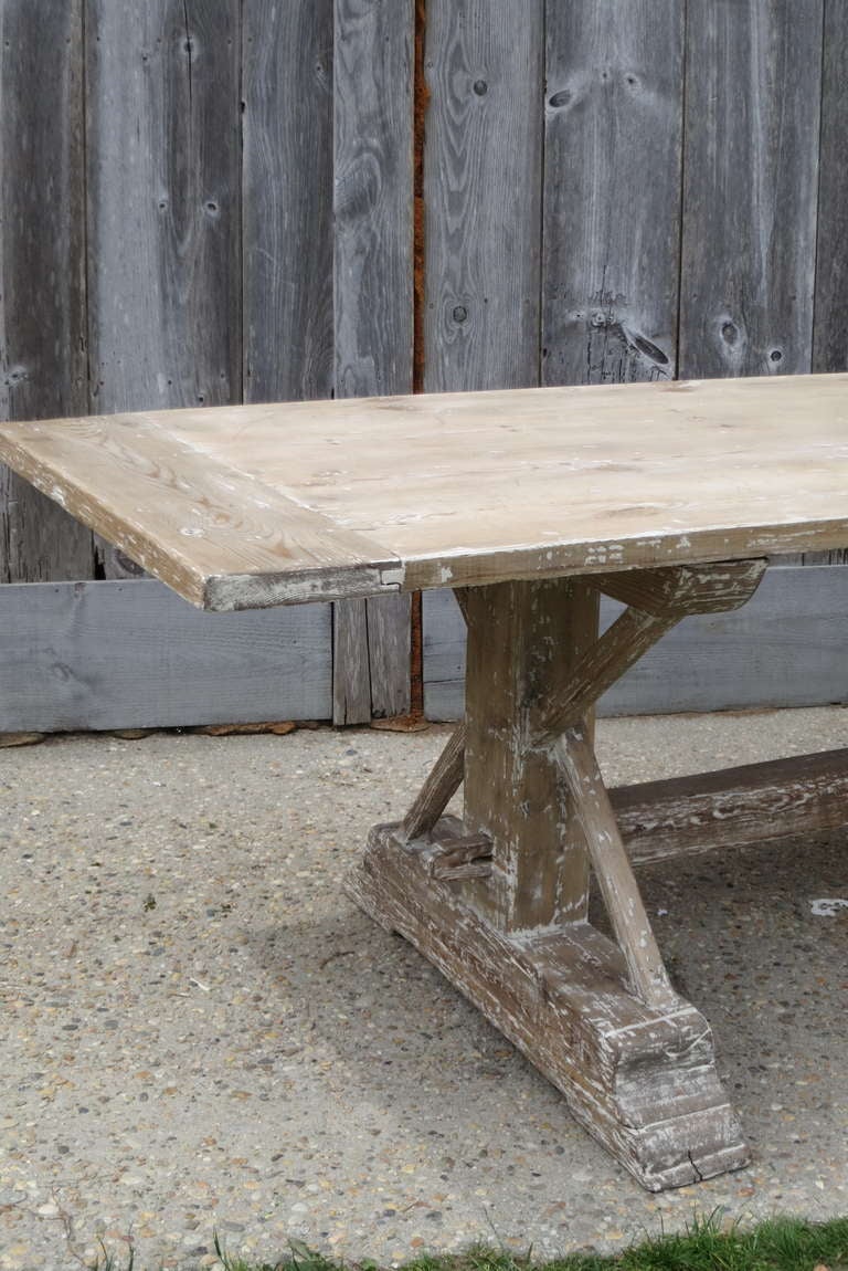 French Dining Table in Antique Timbers For Sale