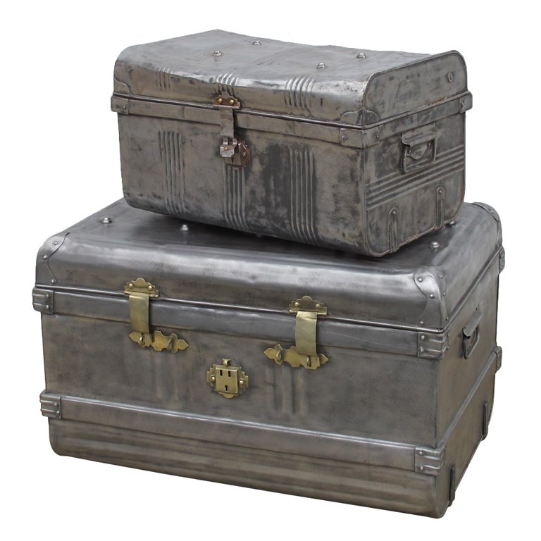 Vintage Metal Trunks For Sale at 1stDibs