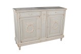 Marble Top Grey Painted Sideboard