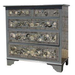 Antique English 19th C Chest with Decoupage