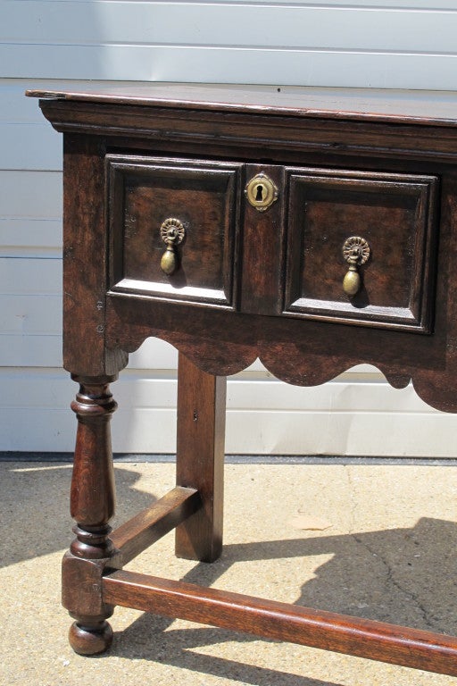 19th C Oak Server Base In Good Condition For Sale In Bridgehampton, NY