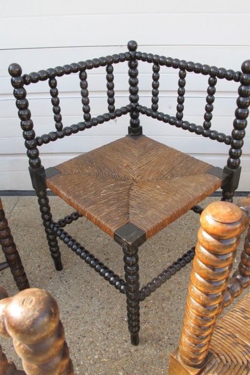 Oak Collection of Bobbin Corner Chairs