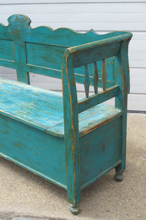 Dutch Painted Bench In Good Condition In Bridgehampton, NY