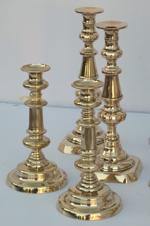 20th Century English Brass Candlesticks For Sale