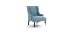 Custom Upholstered Side Chair on Castors