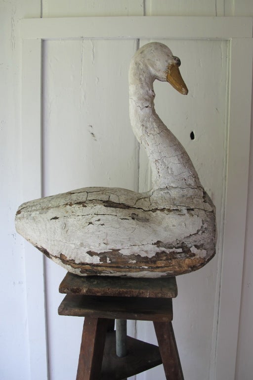 Early American Hand Carved Swan For Sale 5