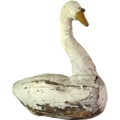 Early American Hand Carved Swan