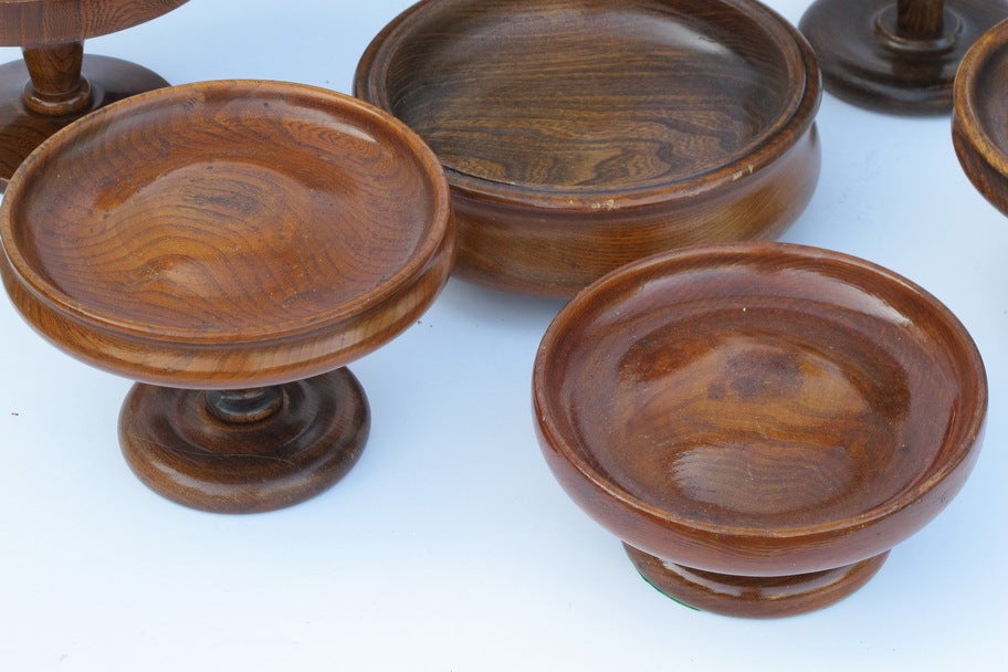 We have a good selection of oak raised bowls, sold separately. from $225 - $350