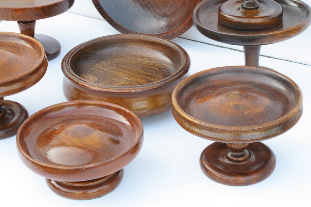 Mid-20th Century English Decorative Oak Bowls For Sale