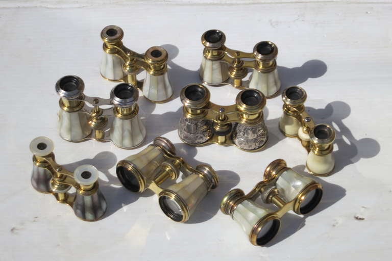 Opera glasses with mother of pearl detailing. Priced and sold separately, from $300.