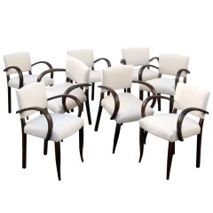 Antique Set of 8 1920's dining chairs with arms