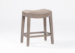 Linen Upholstered Counter Stool